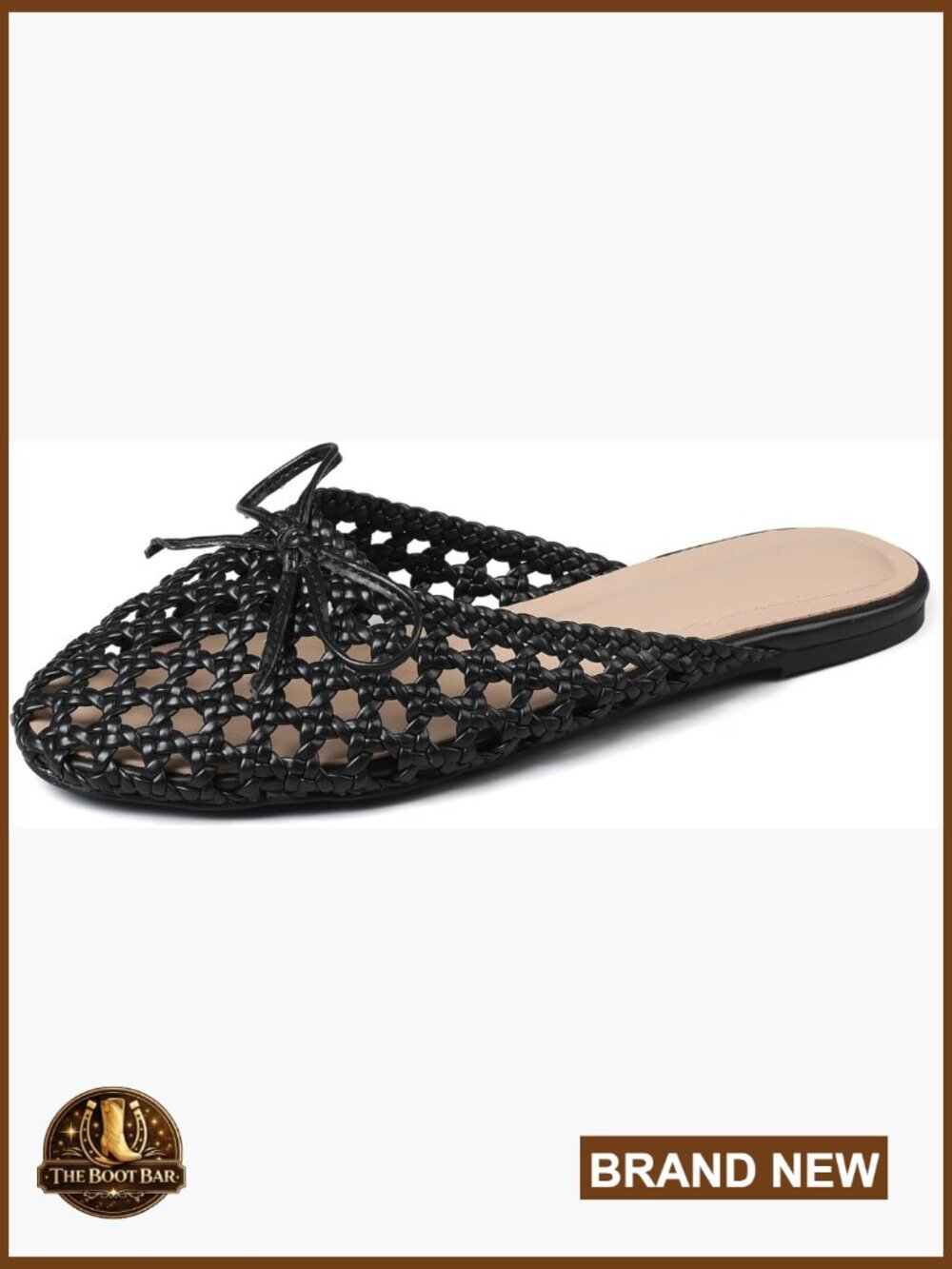 Women's Mesh Mules Breathable Slip-On Ballet Flats Woven Lightweight Casual